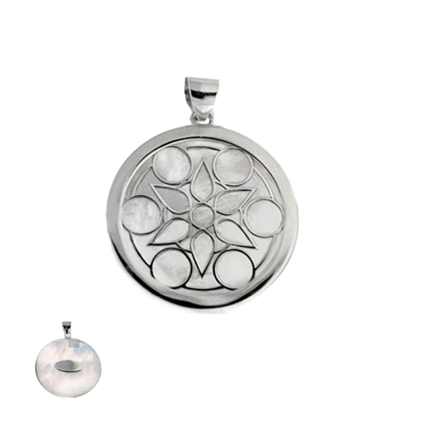 COLGANTE MANDALA PLATA 1ª LEY 30 MM