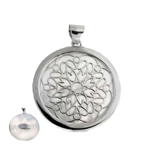 COLGANTE MANDALA PLATA 1ª LEY 30 MM