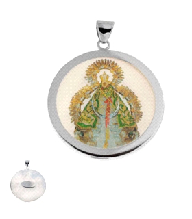 COLGANTE VIRGEN CABEZA PLATA 1ª LEY