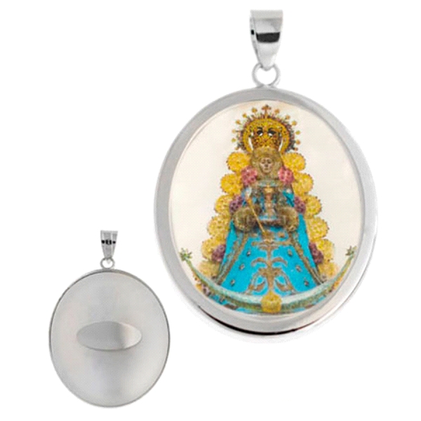 MEDALLA VIRGEN DEL ROCIO PLATA 1ª LEY