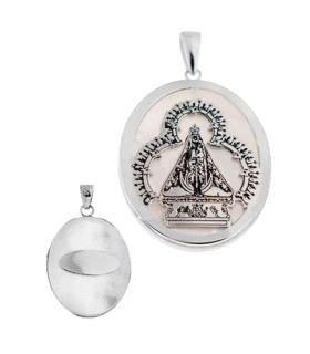 COLGANTE VIRGEN CABEZA PLATA 1ª LEY