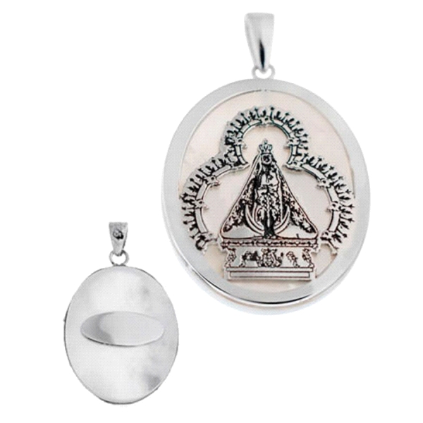 COLGANTE VIRGEN CABEZA PLATA 1ª LEY