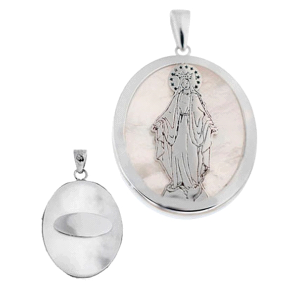 COLGANTE VIRGEN MILAGROSA PLATA 1ª LEY