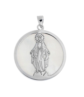 COLGANTE VIRGEN MILAGROSA PLATA 1ª LEY