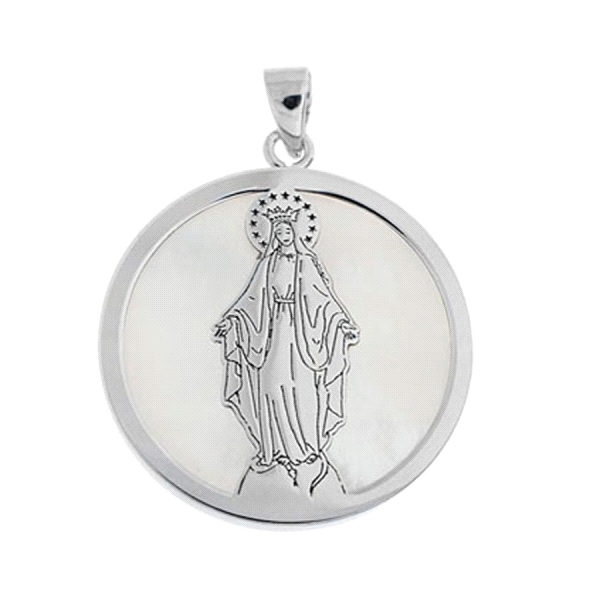 COLGANTE VIRGEN MILAGROSA PLATA 1ª LEY