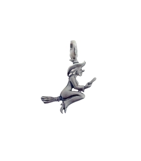 COLGANTE BRUJA PLATA 1ª LEY 25 X 25 MM.