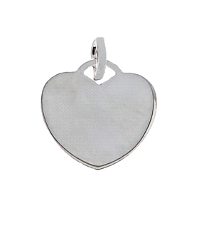 COLGANTE CORAZON PLATA 1ª LEY 18 X 18 MM