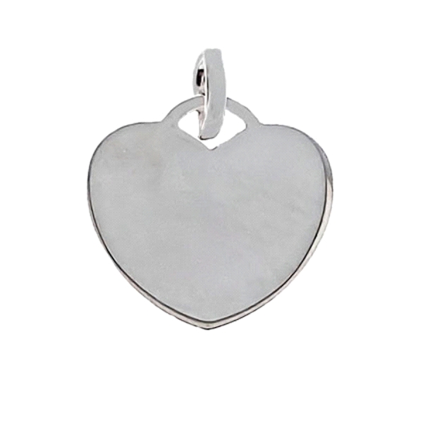 COLGANTE CORAZON PLATA 1ª LEY 18 X 18 MM