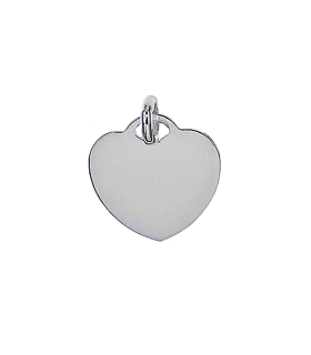 COLGANTE CORAZON BRILLO PLATA 1ª LEY 15
