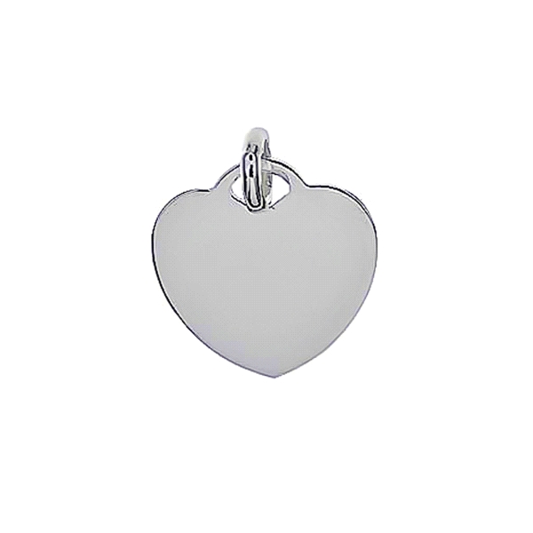 COLGANTE CORAZON BRILLO PLATA 1ª LEY 15