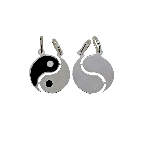 COLGANTE YIN-YANG PLATA 1ª LEY 17 MM ESM