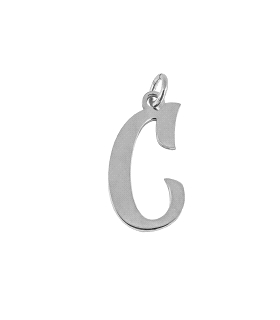 COLGANTE LETRA C PLATA 1ª LEY 22 X 12 MM