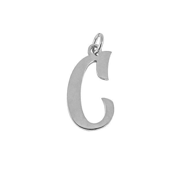 COLGANTE LETRA C PLATA 1ª LEY 22 X 12 MM