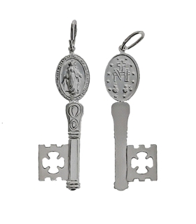 COLGANTE LLAVE MILAGROSA PLATA 1ª LEY