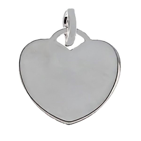 COLGANTE CORAZON BRILLO PLATA 1ª LEY 18