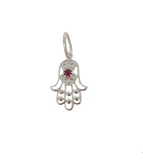 COLGANTE MANO FATIMA PLATA 1ª LEY 19X14