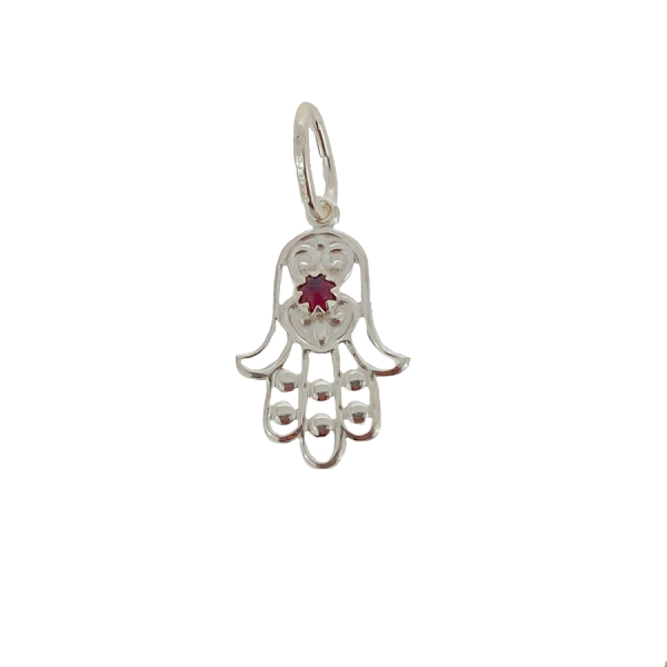 COLGANTE MANO FATIMA PLATA 1ª LEY 19X14