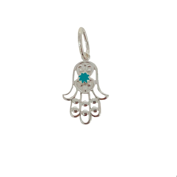 COLGANTE MANO FATIMA PLATA 1ª LEY 19X14