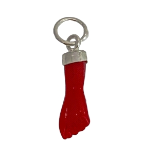 COLGANTE HIGA ROJA PLATA 1ª LEY 15 X 5 MM