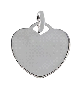 COLGANTE CORAZON BRILLO PLATA 1ª LEY 22