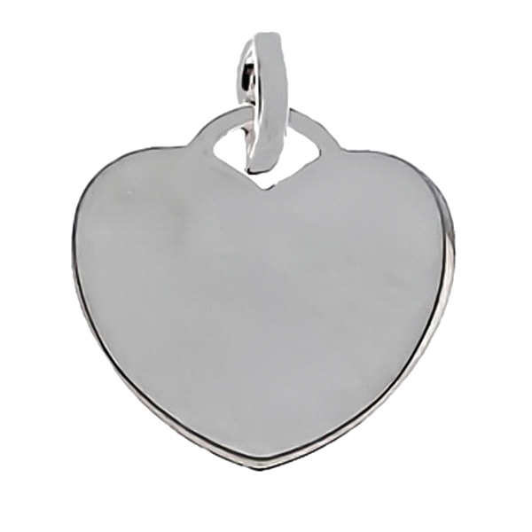 COLGANTE CORAZON BRILLO PLATA 1ª LEY 22