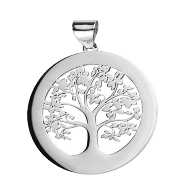 COLGANTE ARBOL VIDA PLATA 1ª LEY 25 MM.