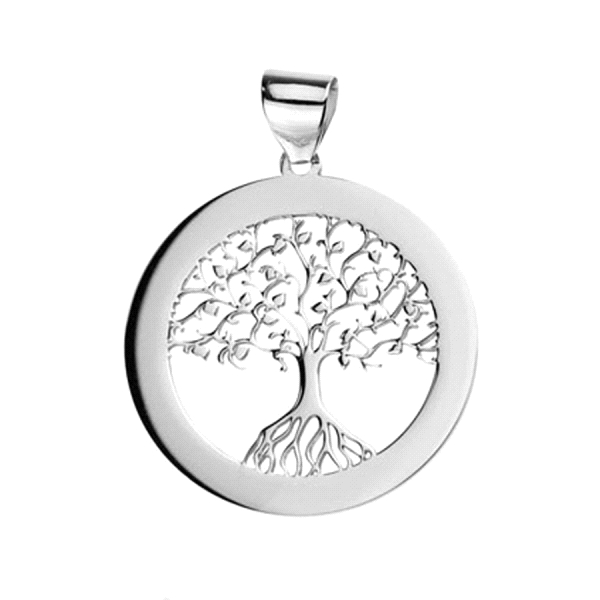 COLGANTE ARBOL VIDA PLATA 1ª LEY 25 MM.