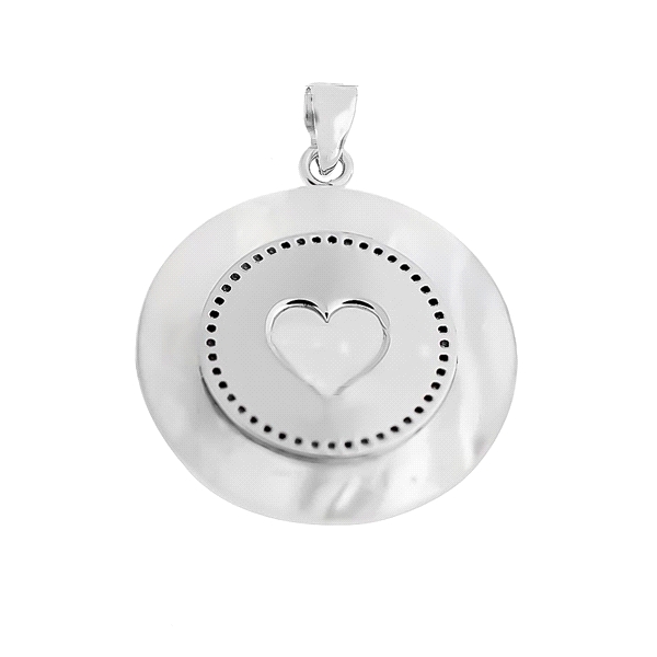 COLGANTE ENAMORADOS PLATA 1ª LEY 25 MM.
