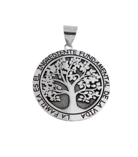 COLGANTE ARBOL VIDA PLATA 1ª LEY 25 MM