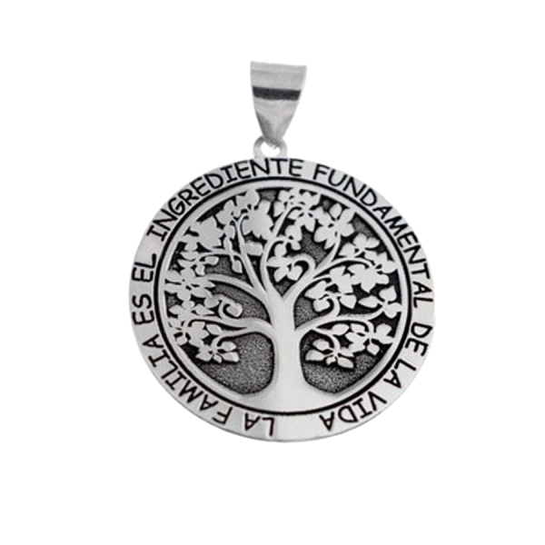 COLGANTE ARBOL VIDA PLATA 1ª LEY 25 MM