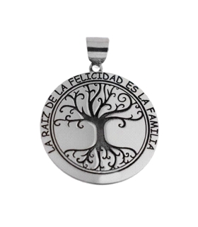COLGANTE ARBOL VIDA PLATA 1ª LEY 25 MM