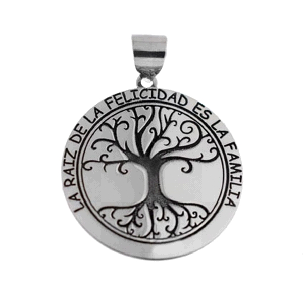 COLGANTE ARBOL VIDA PLATA 1ª LEY 25 MM