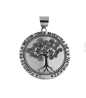 COLGANTE ARBOL VIDA PLATA 1ª LEY 25 MM