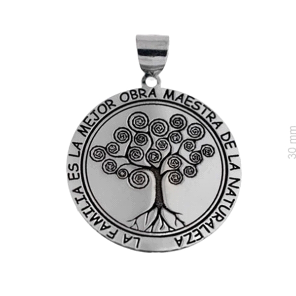 COLGANTE ARBOL VIDA PLATA 1ª LEY 25 MM
