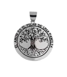 COLGANTE ARBOL VIDA PLATA 1ª LEY 25 MM