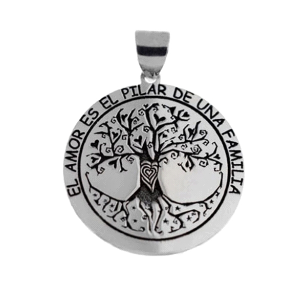 COLGANTE ARBOL VIDA PLATA 1ª LEY 25 MM