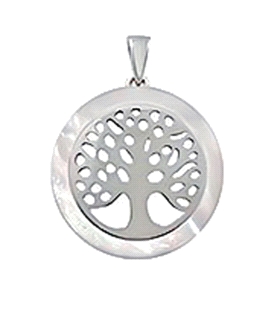 COLGANTE ARBOL VIDA PLATA 1ª LEY 40 MM
