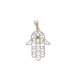 COLGANTE MANO FATIMA PLATA 1ª LEY 28X22