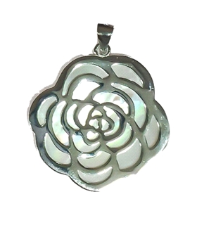 COLGANTE FLOR NACAR PLATA 1ª LEY