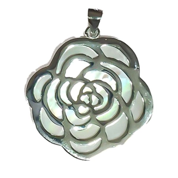 COLGANTE FLOR NACAR PLATA 1ª LEY