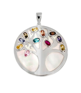 COLGANTE ARBOL VIDA PLATA 1ª LEY 30 MM.