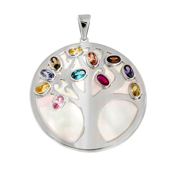 COLGANTE ARBOL VIDA PLATA 1ª LEY 30 MM.