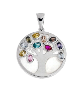 COLGANTE ARBOL VIDA PLATA 1ª LEY 20 MM.