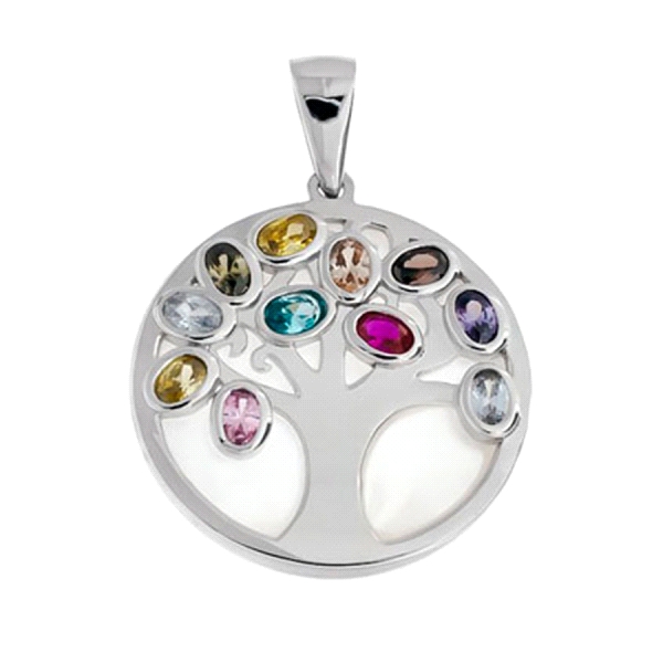 COLGANTE ARBOL VIDA PLATA 1ª LEY 20 MM.