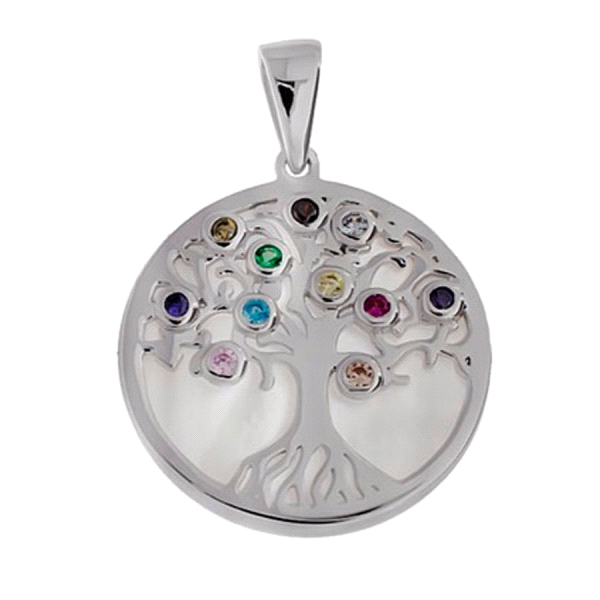 COLGANTE ARBOL VIDA PLATA 1ª LEY 20 MM.