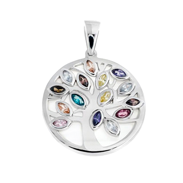 COLGANTE ARBOL VIDA PLATA 1ª LEY 20 MM.
