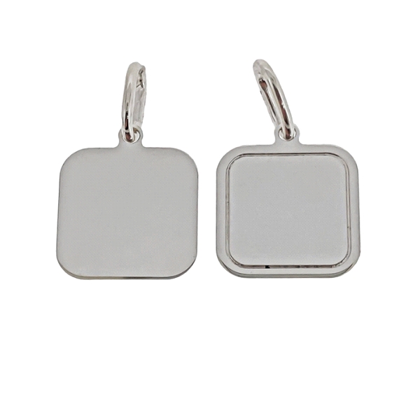COLGANTE UNISEX PLATA 1ª LEY 15 X 15 MM.
