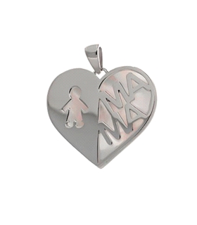 COLGANTE MADRE NIÑO PLATA 1ª LEY 27 X 25