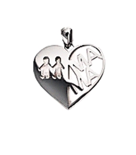 COLGANTE MADRE CORAZON PLATA 1ªLEY 20X18