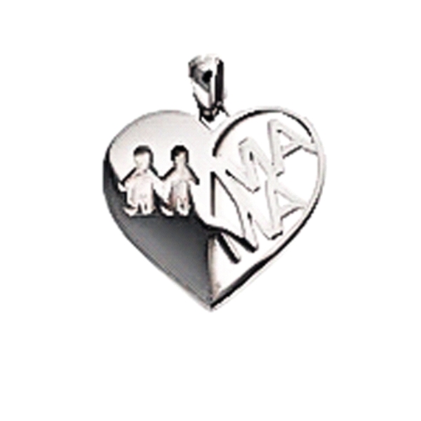 COLGANTE MADRE CORAZON PLATA 1ªLEY 20X18